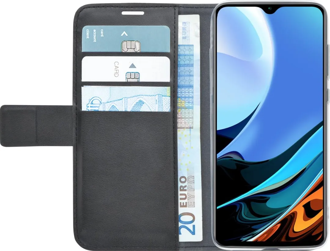 Azuri Hoesje Walletcase Xiaomi Redmi 9T - 3 Pasjes - Zwart