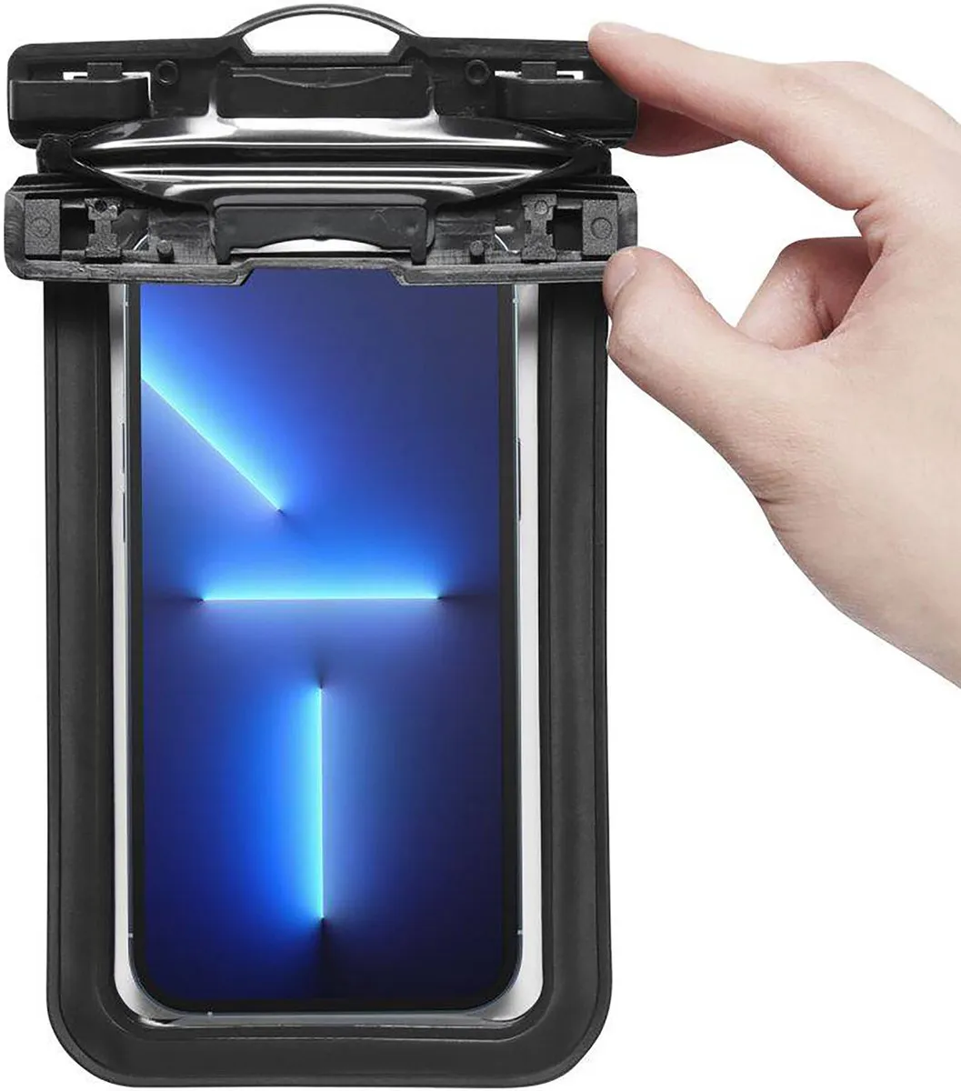 Spigen Universeel Telefoonhoesje AMP04523 - IPX8 Waterdicht - Zwart - 2 Stuks