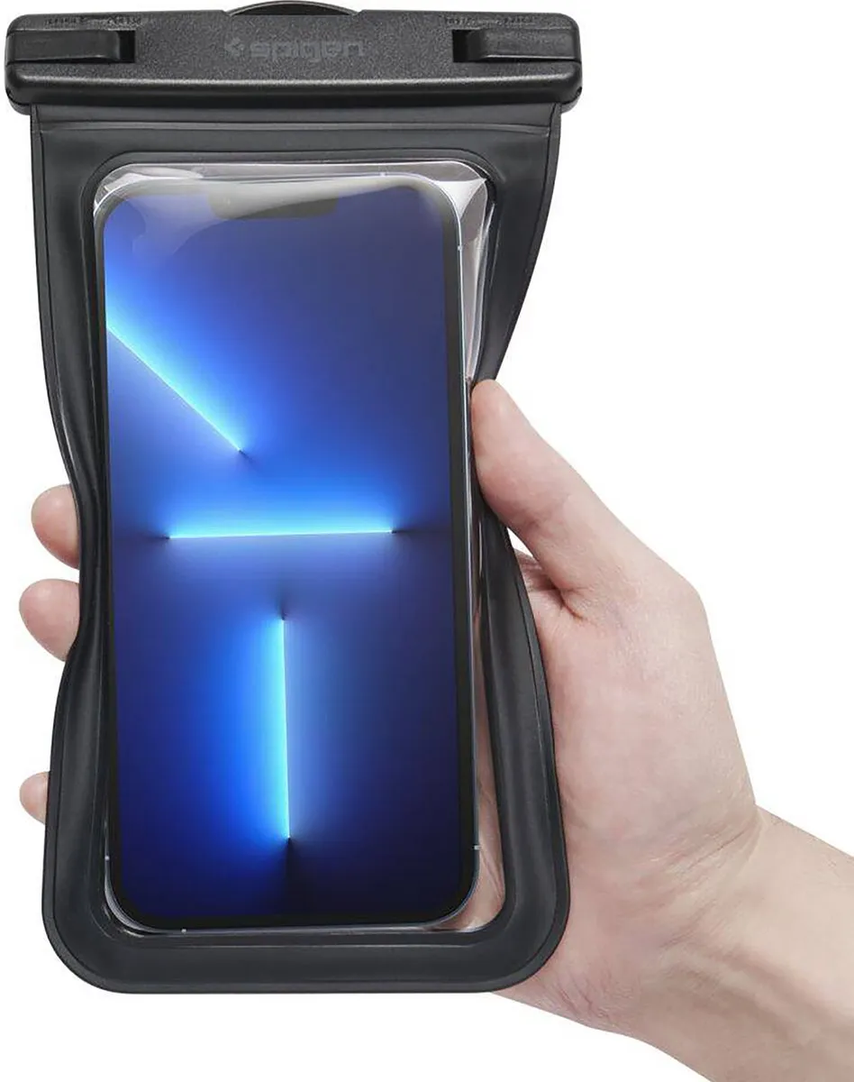 Spigen Universeel Telefoonhoesje AMP04523 - IPX8 Waterdicht - Zwart - 2 Stuks