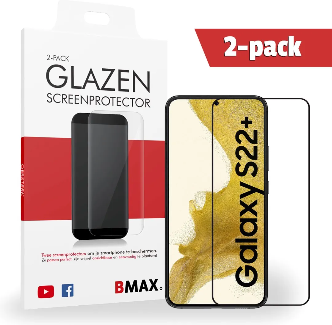BMAX Samsung Galaxy S22 Plus Screenprotector Glas 2 Stuks
