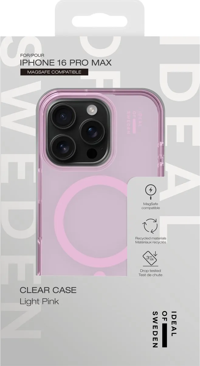 iDeal of Sweden Clear Case iPhone 16 Pro Max - MagSafe Light Pink