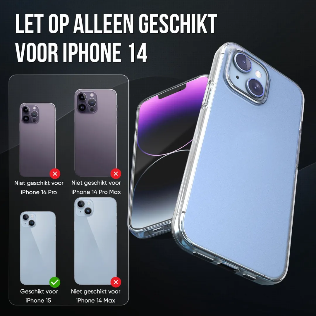 NUVEX iPhone 14 Hoesje Transparant - Screenprotector - afbeelding 6 van 6