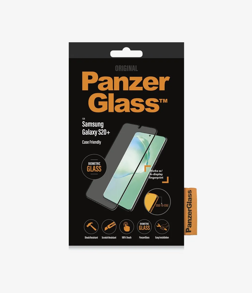 PanzerGlass Screenprotector Samsung Galaxy S20 Plus - Zwart