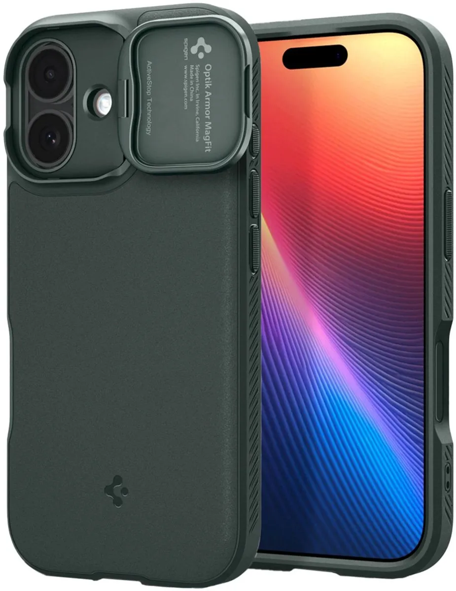 Spigen Optik Armor ACS09988 iPhone-hoes - Abyss Green