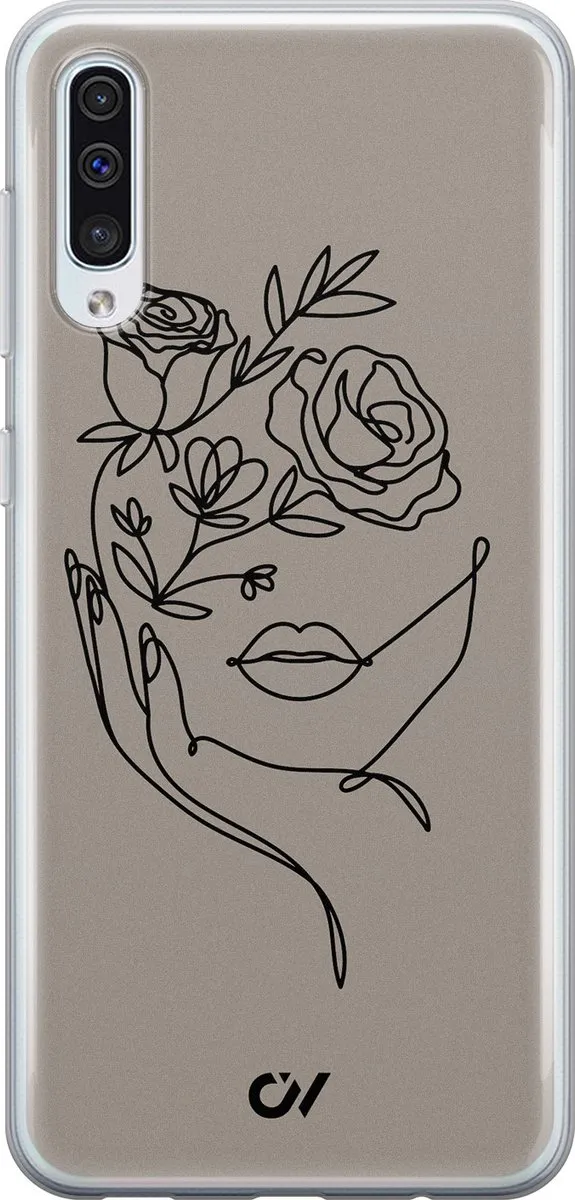 Casevibes Galaxy A50 Oneline Face Flower Hoesje