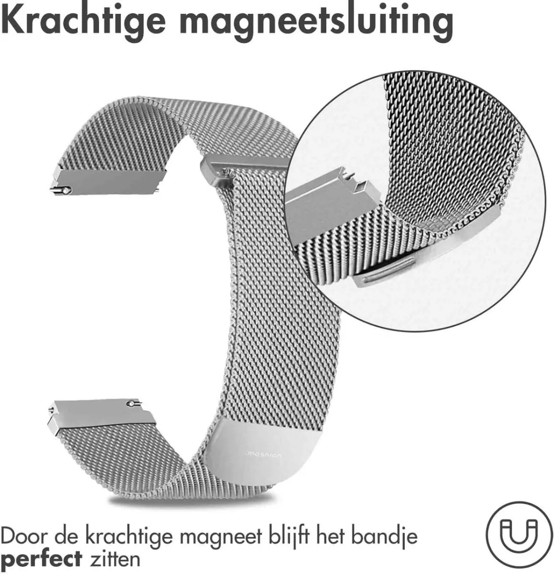 Imoshion Milanees Magnetisch Bandje 22mm - M - Zilver