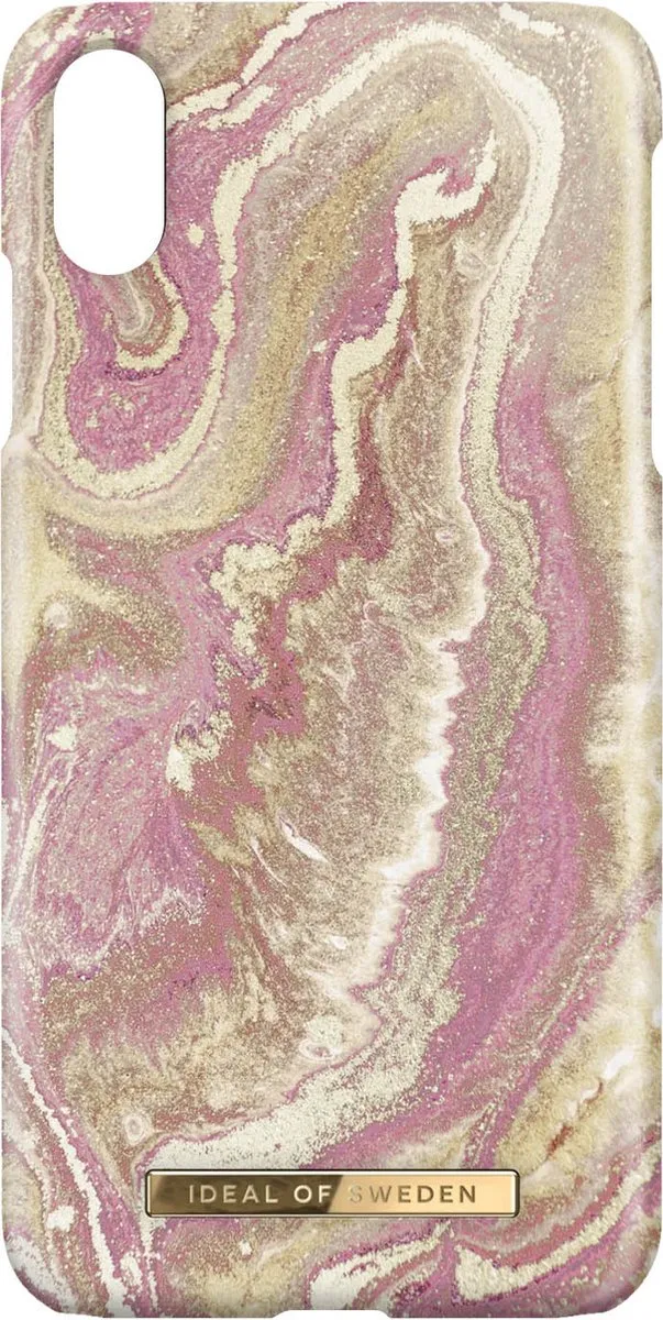 iDeal of Sweden Backcase Hoesje Golden Blush Marble iPhone XS Max - 2967 - afbeelding 2 van 6