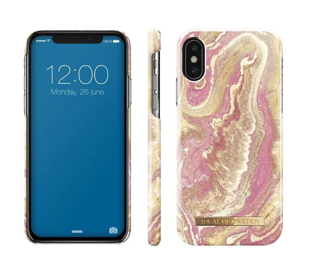 iDeal of Sweden Backcase Hoesje Golden Blush Marble iPhone XS Max - 2967 - afbeelding 6 van 6