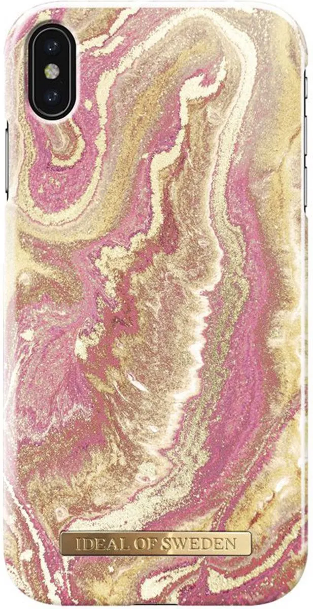 iDeal of Sweden Backcase Hoesje Golden Blush Marble iPhone XS Max