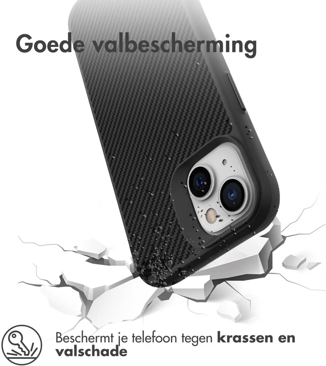 Imoshion Hybrid Carbon Hoesje iPhone 14 Plus - Zwart