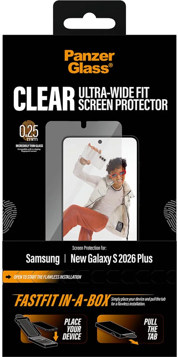 PanzerGlass Ultra-Wide Fit Screenprotector S26+ - 1 Stuk