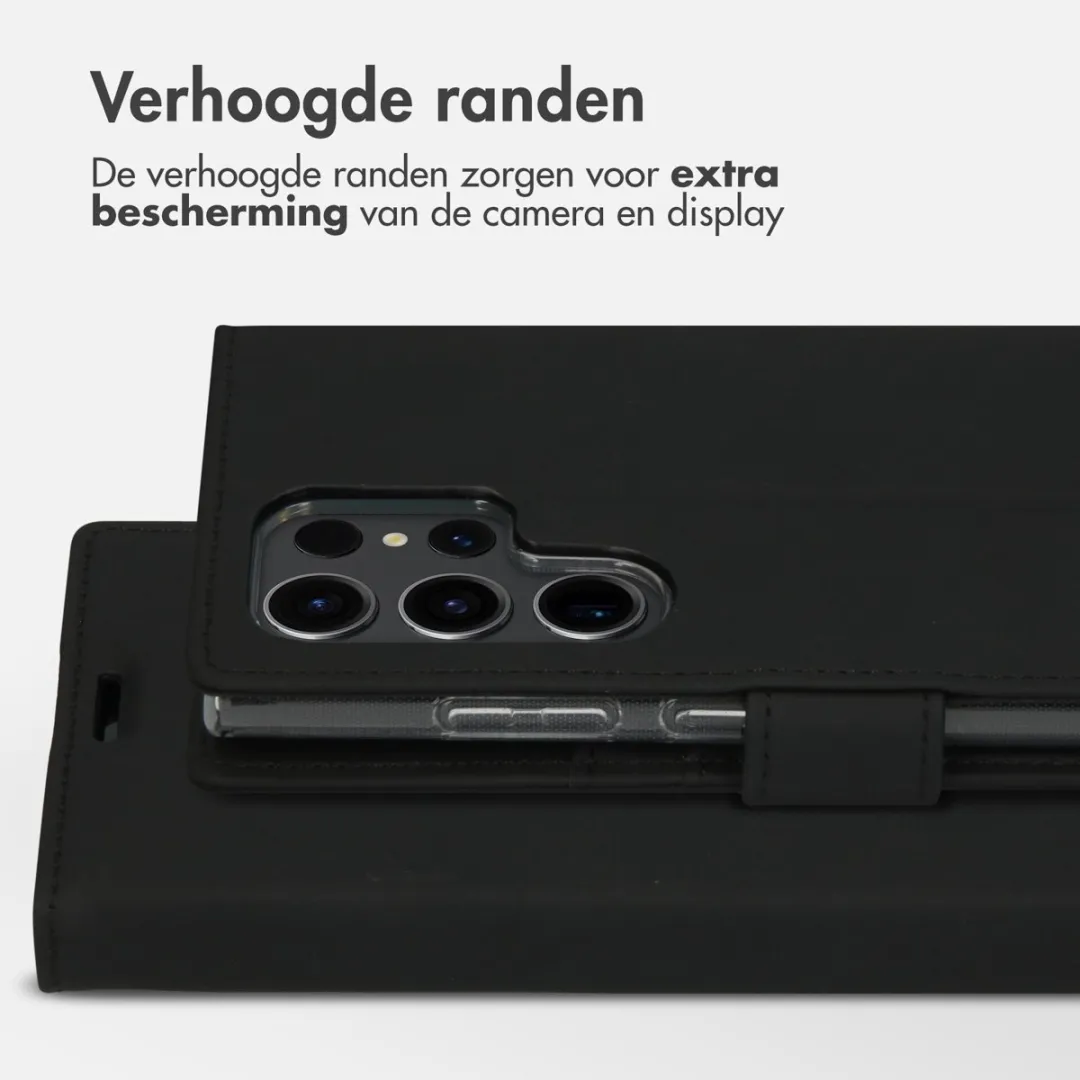Accezz Hoesje Samsung Galaxy S23 Ultra - Wallet Softcase - 3 Pasjes - Zwart