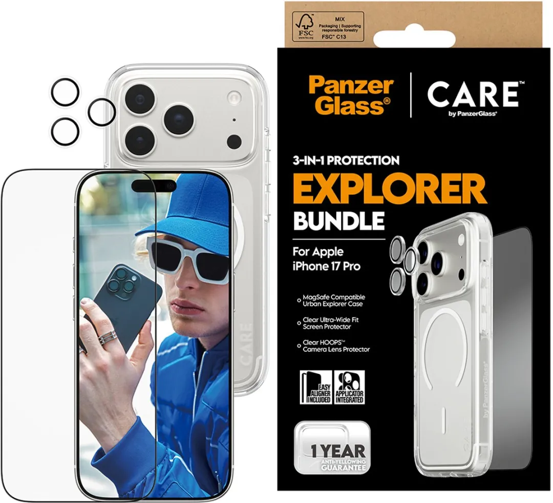 PanzerGlass iPhone 17 Pro 3-in-1 Beschermingspakket - Transparant