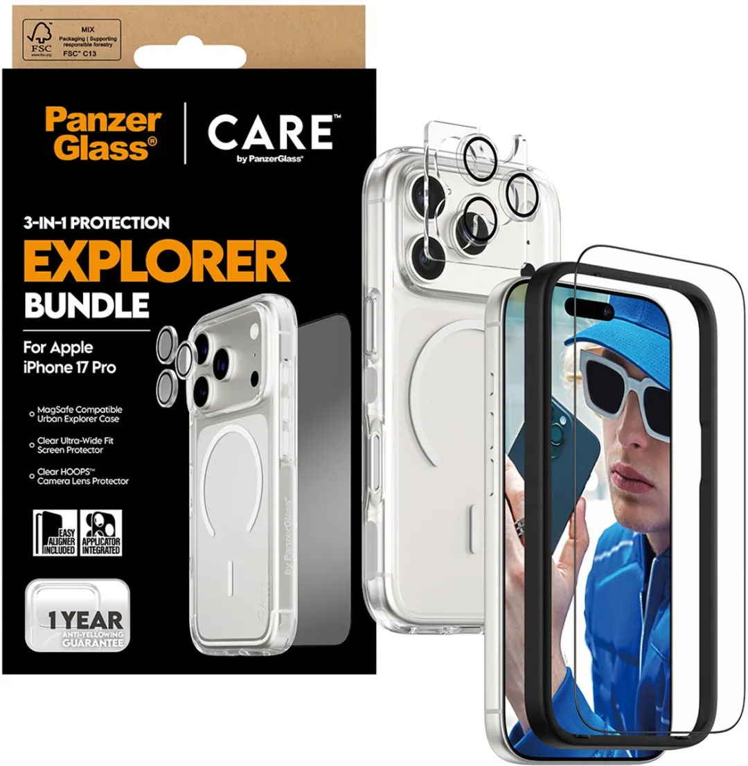 PanzerGlass iPhone 17 Pro 3-in-1 Beschermingspakket - Transparant