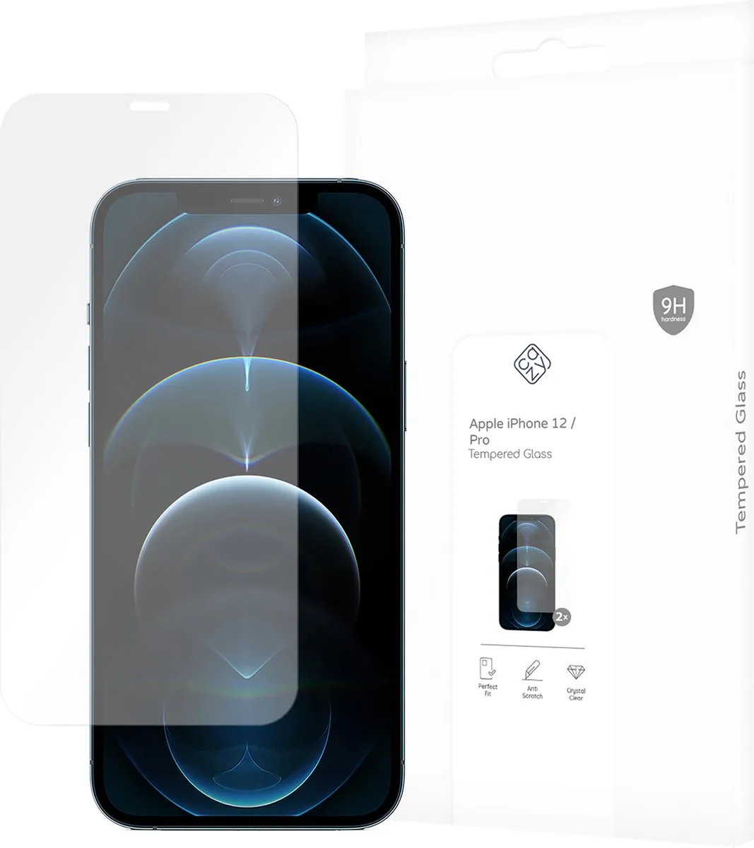 Just in Case Cazy Screenprotector iPhone 12/12 Pro - 2 Stuks