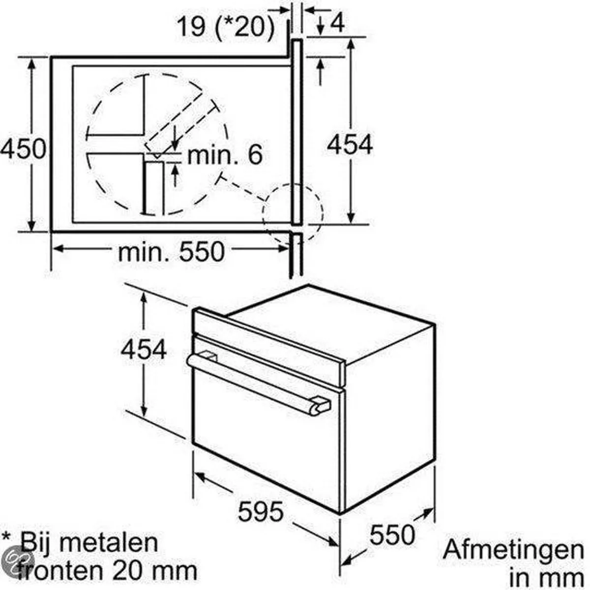Bosch Combi Stoomoven HBC36D754 - 35L - Inox