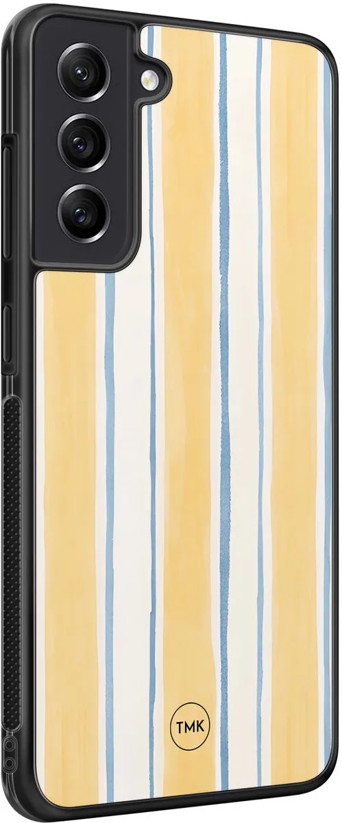 Casevibes S/S21FE/B/004 Hoesje Samsung Galaxy S21 FE - Gestreept Geel