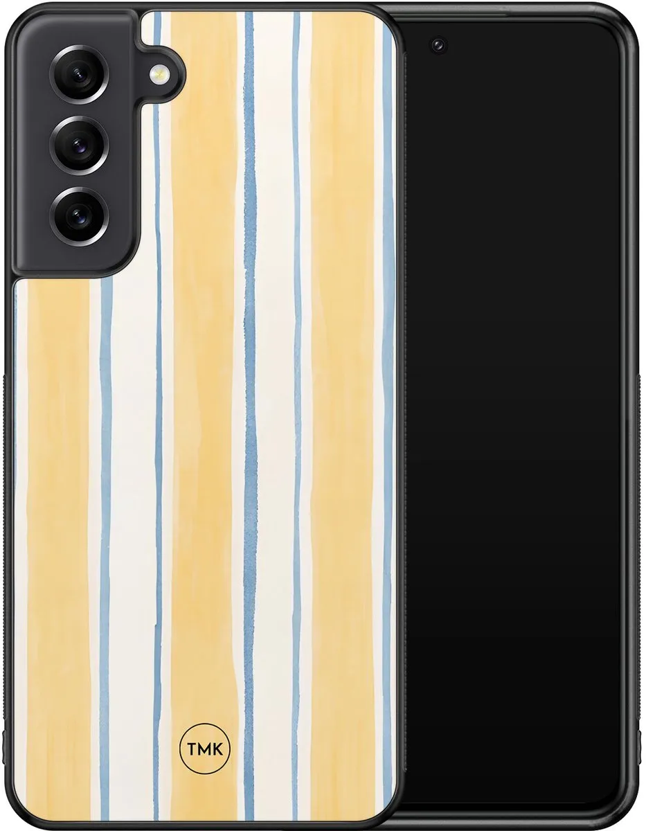 Casevibes S/S21FE/B/004 Hoesje Samsung Galaxy S21 FE - Gestreept Geel