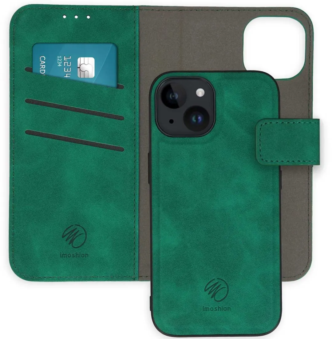 Imoshion Hoesje iPhone 15 2-in-1 Bookcase - 3 Pasjes - Donkergroen