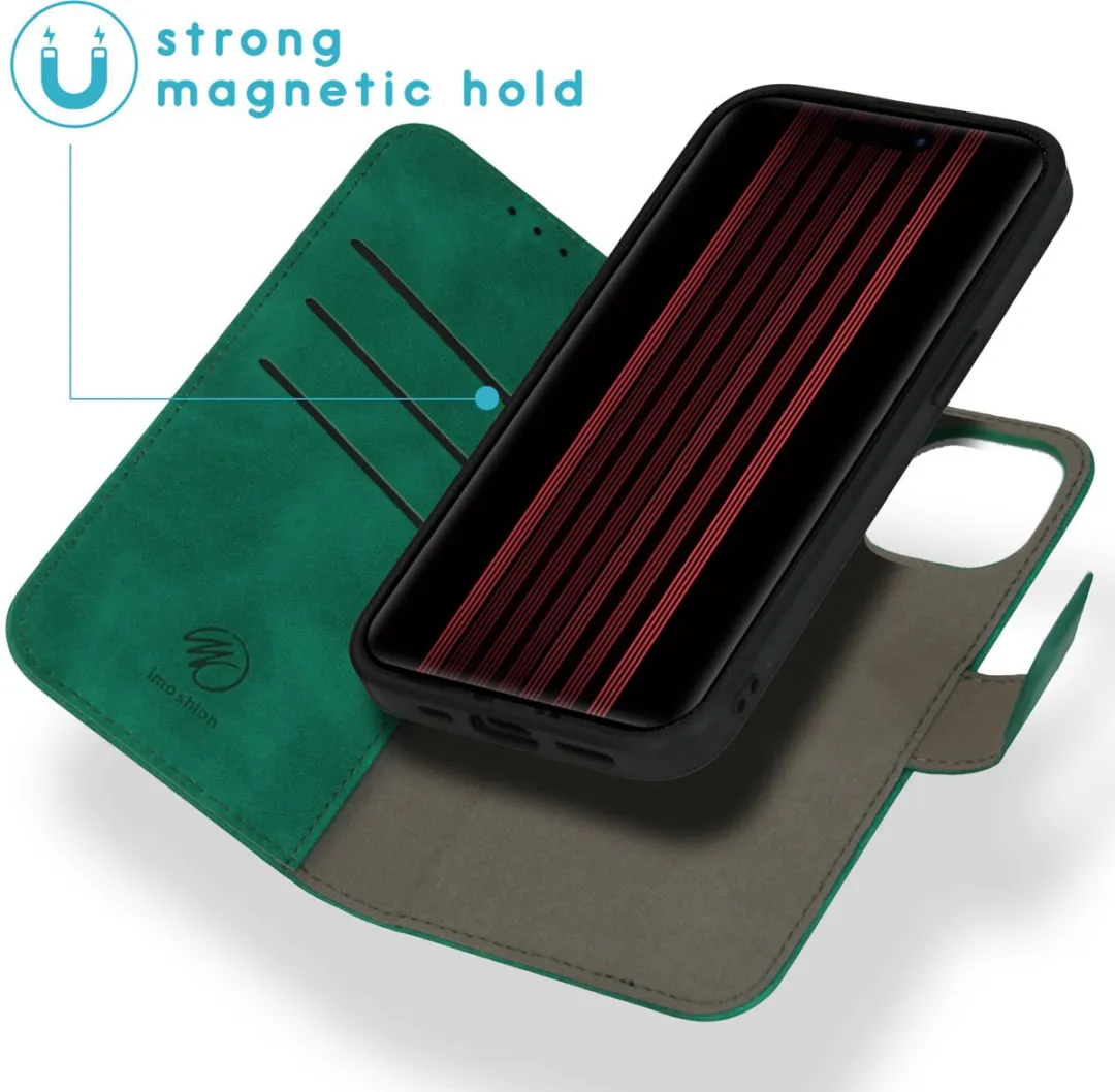 Imoshion Hoesje iPhone 15 2-in-1 Bookcase - 3 Pasjes - Donkergroen