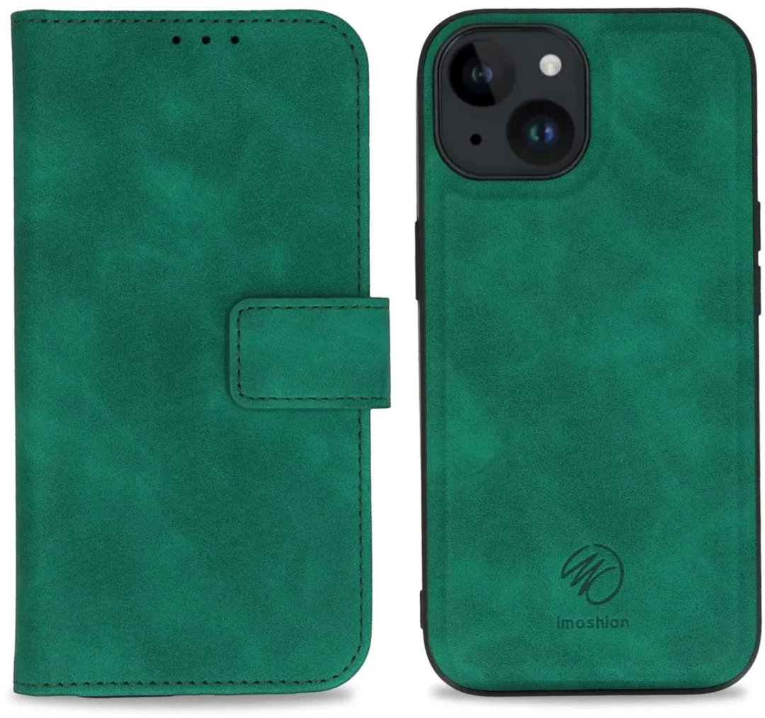 Imoshion Hoesje iPhone 15 2-in-1 Bookcase - 3 Pasjes - Donkergroen