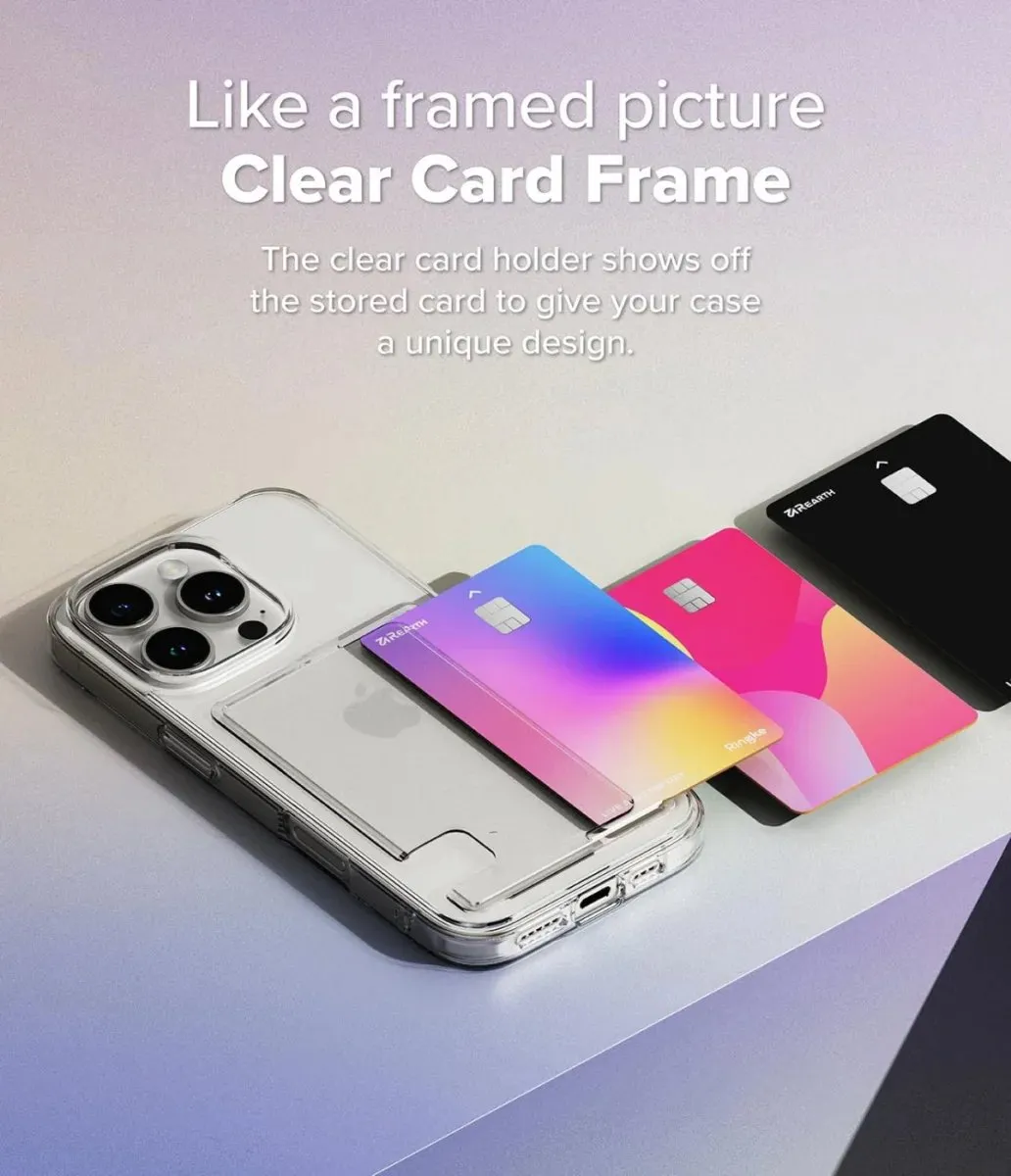 Ringke Fusion Card Hoesje iPhone 16 Pro - Transparant - afbeelding 6 van 6