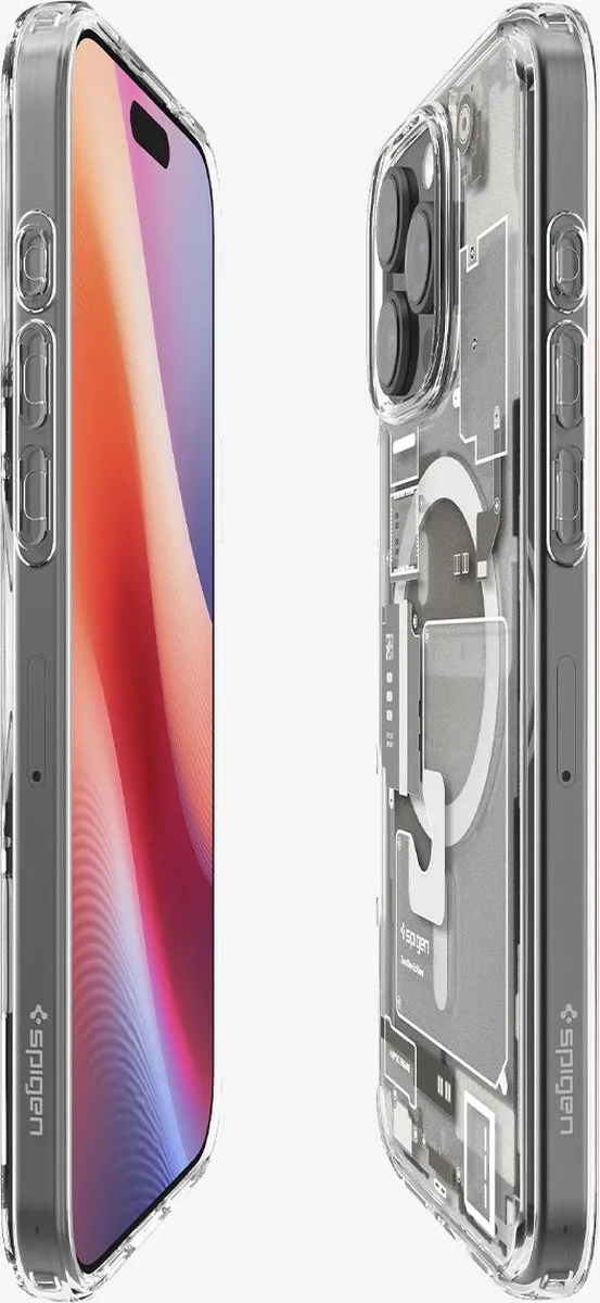 Spigen Ultra Hybrid MagFit iPhone 16 Pro Hoesje - Grijs/Transparant