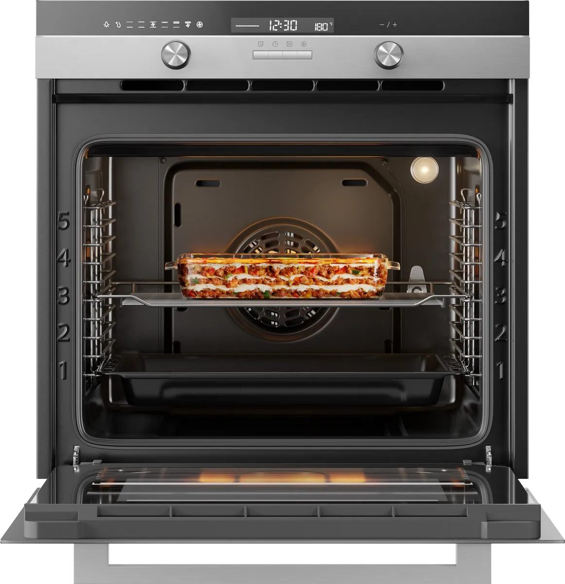 Inventum IOM6170RK Inbouw Combi-oven 70L - Multifunctioneel - 250°C - Zwart/RVS
