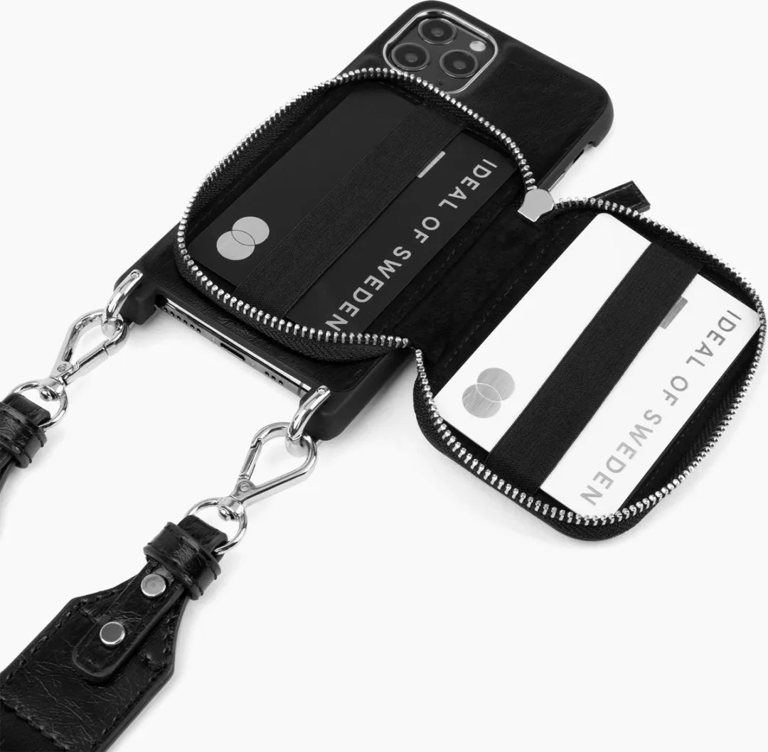 iDeal of Sweden Active Necklace Case AW21 iPhone 12/12 Pro - 3 Pasjes - Liberty Black