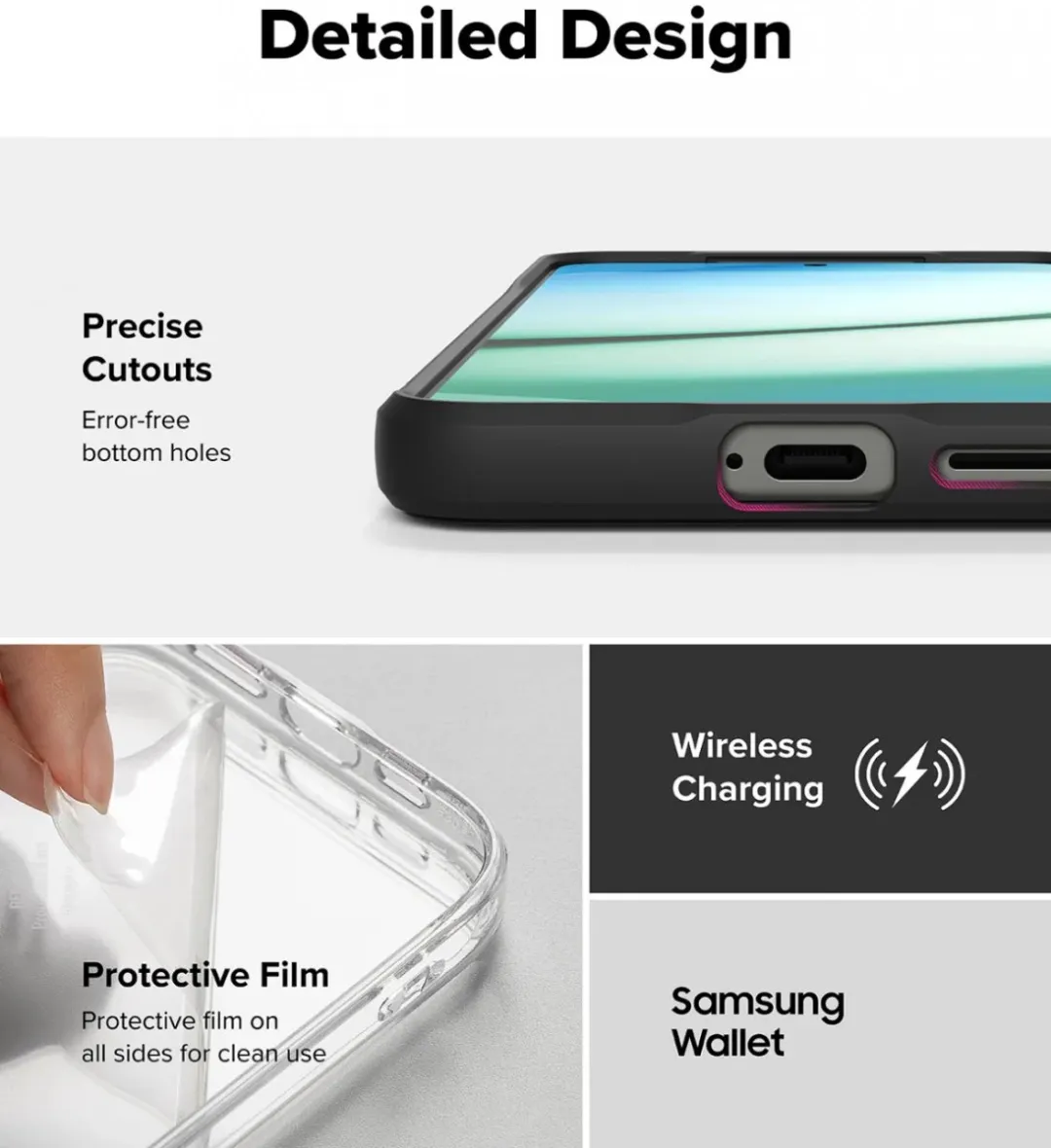 Ringke Fusion Bold Hoesje Samsung Galaxy S25 Plus - Transparant/Zwart