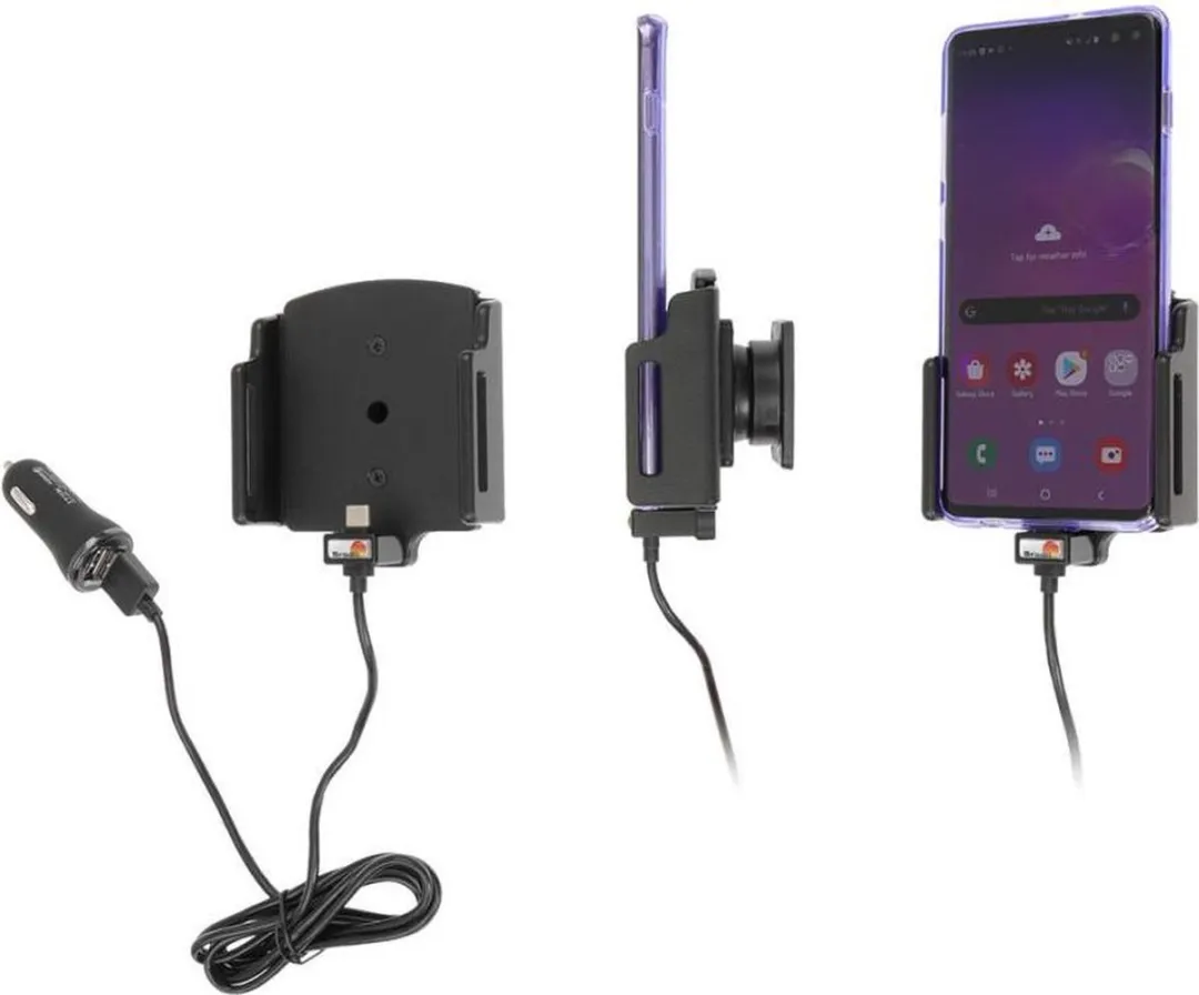 Brodit Verstelbare Houder-Lader USB-C 721204 - 75-89mm - Zwart