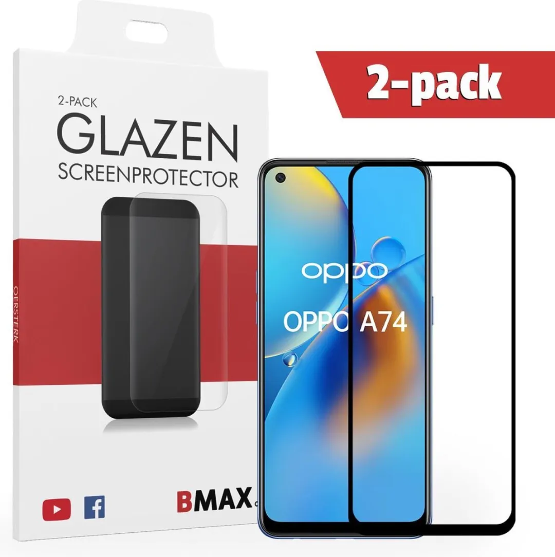 BMAX Screenprotector OPPO A74 2 Stuks