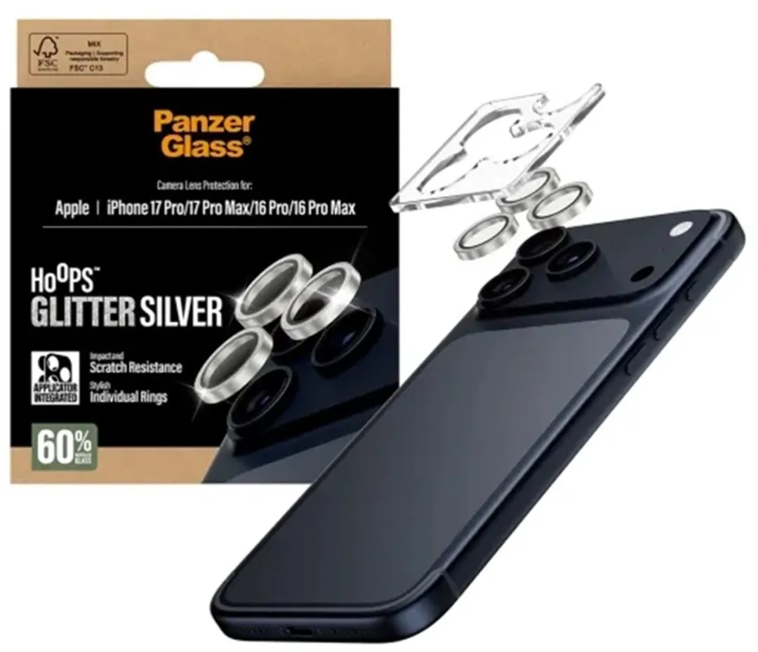 PanzerGlass PG15828 Camera Protector iPhone 17 Pro/Max - Glitter Zilver