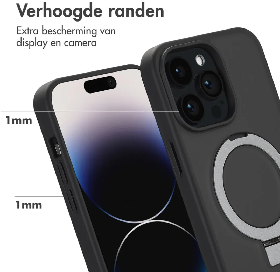 Accezz Hoesje iPhone 14 Pro Max - MagSafe Ring Stand - Zwart