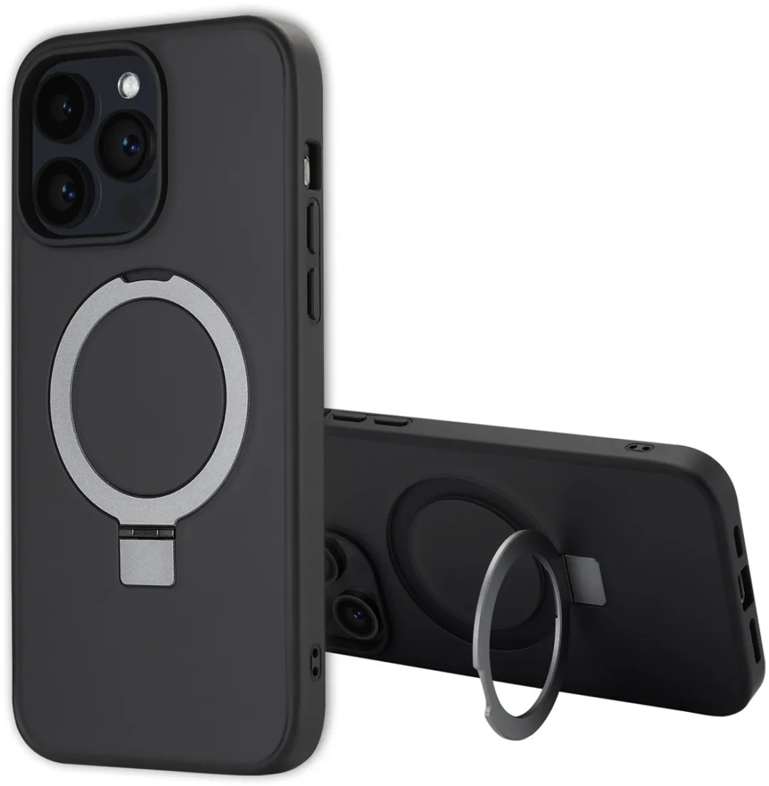 Accezz Hoesje iPhone 14 Pro Max - MagSafe Ring Stand - Zwart