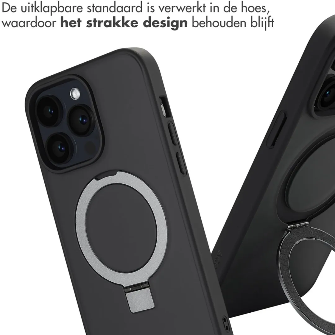 Accezz Hoesje iPhone 14 Pro Max - MagSafe Ring Stand - Zwart