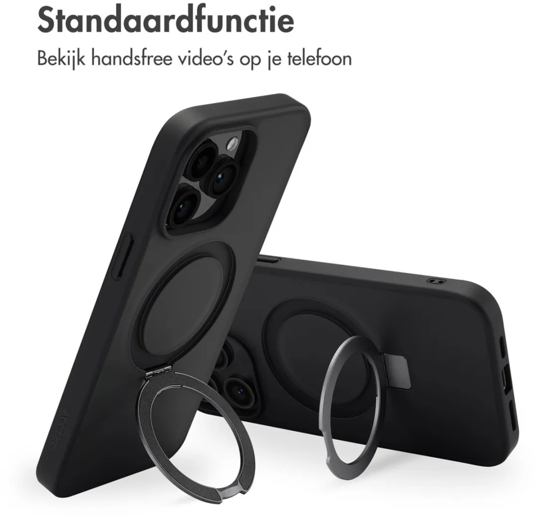 Accezz Hoesje iPhone 14 Pro Max - MagSafe Ring Stand - Zwart