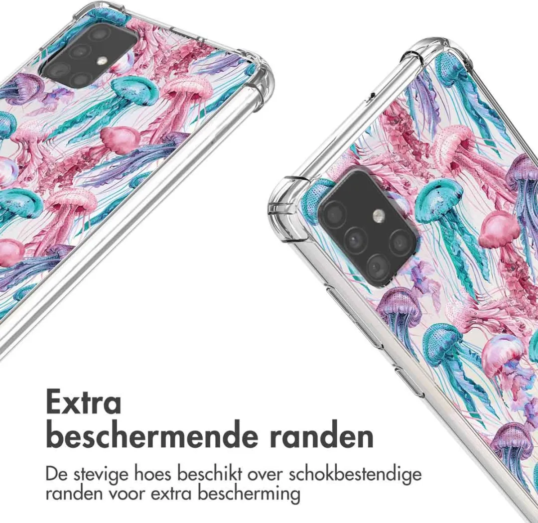 Imoshion Galaxy A51 Design Hoesje - Jellyfish Watercolor