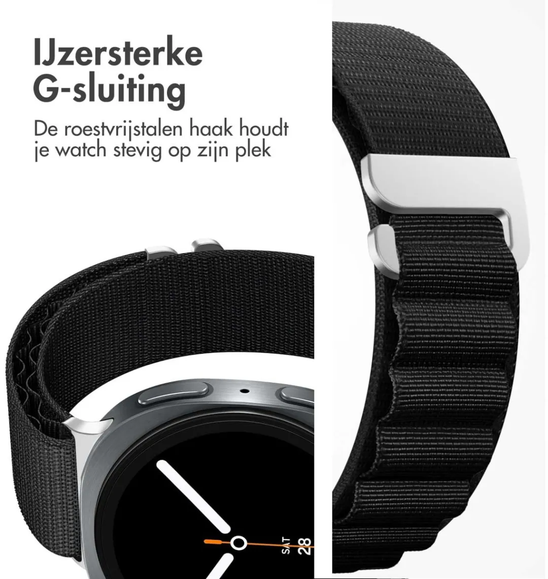 Imoshion Nylon Bandje Zwart - Samsung Galaxy Watch 8/Classic