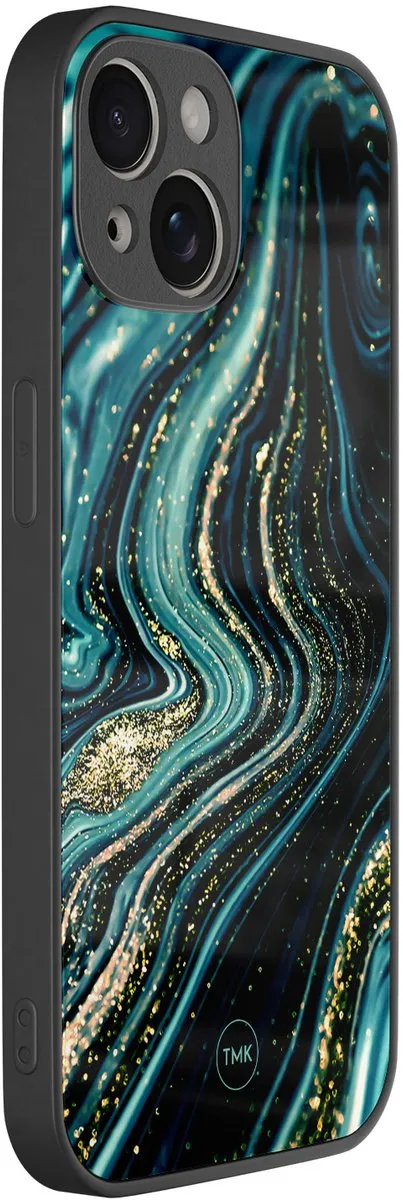Casevibes iPhone 13 Hoesje - Blauw Marmer - TPU Glossy
