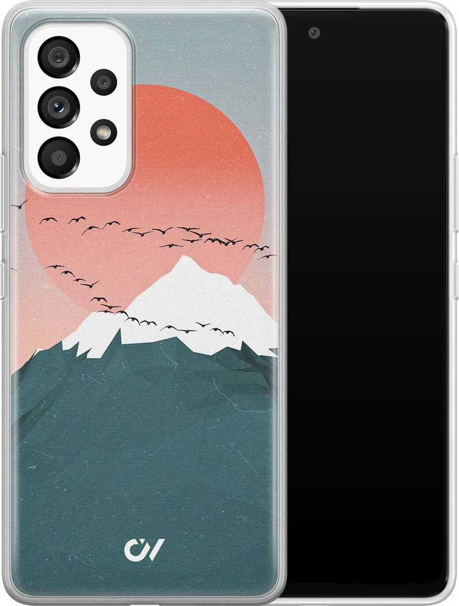 Casevibes Galaxy A53 Hoesje Mountain Birds - Blauw