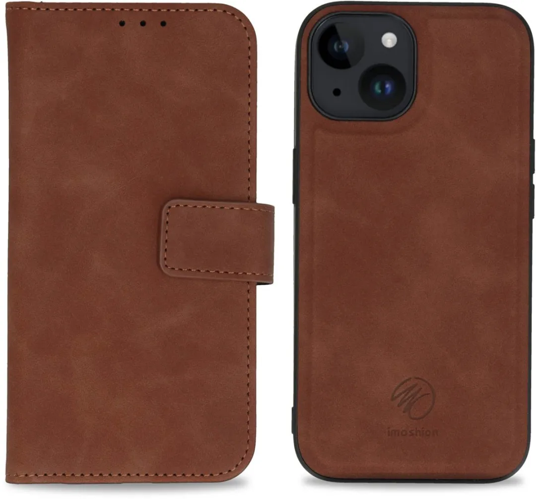 Imoshion iPhone 15 Hoesje 2-in-1 Bookcase - 3 Pasjes - Bruin