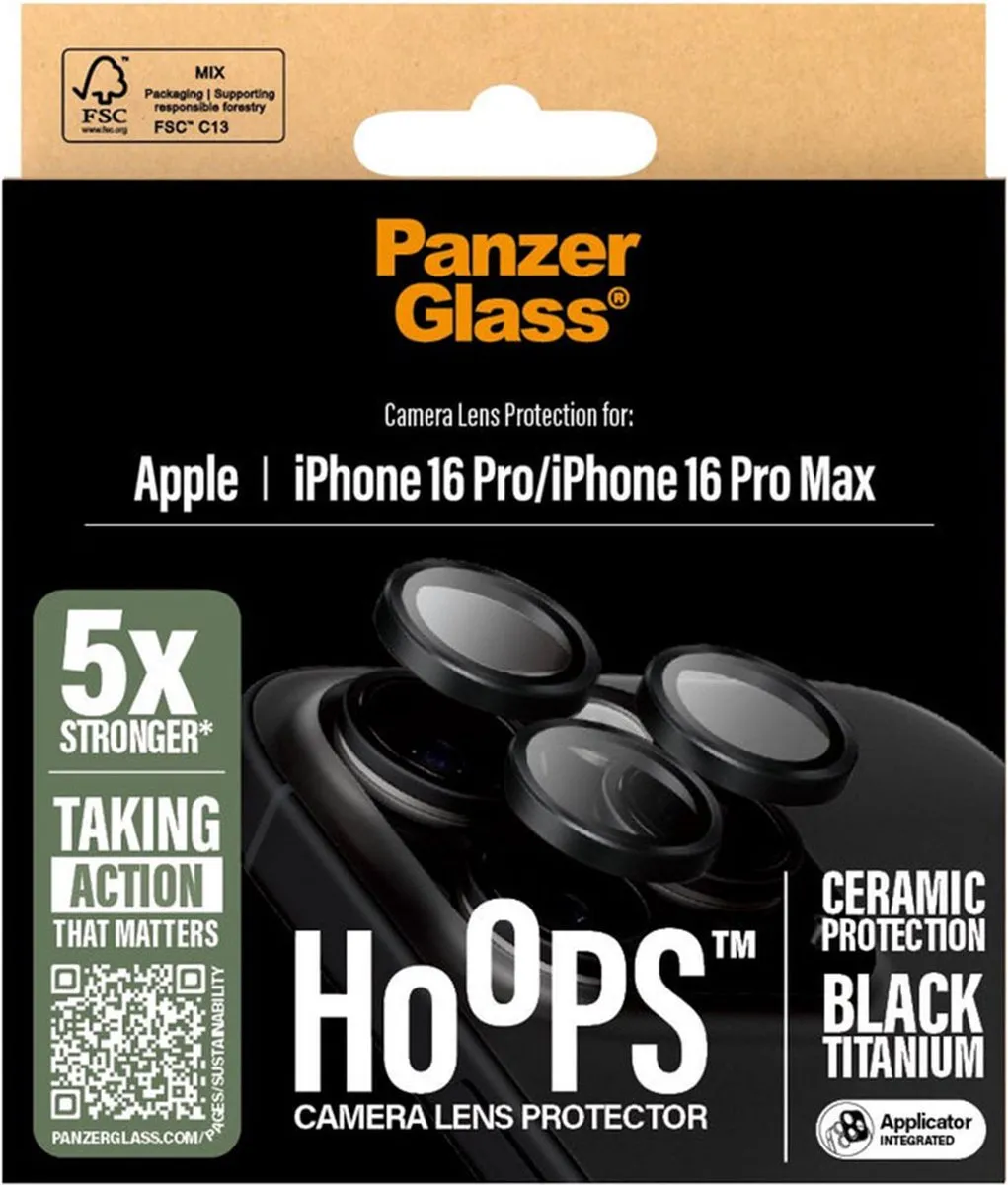 PanzerGlass Ceramic Hoops iPhone 16 Pro Camera Lens Protector