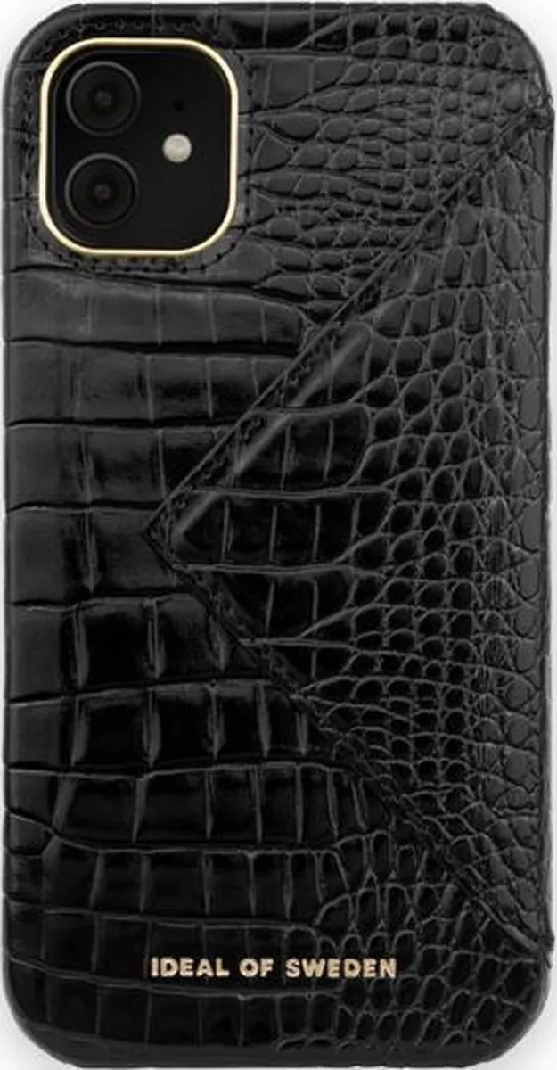 iDeal of Sweden Statement Case Flap Pocket iPhone 11/XR - Neo Noir Croco - afbeelding 2 van 4