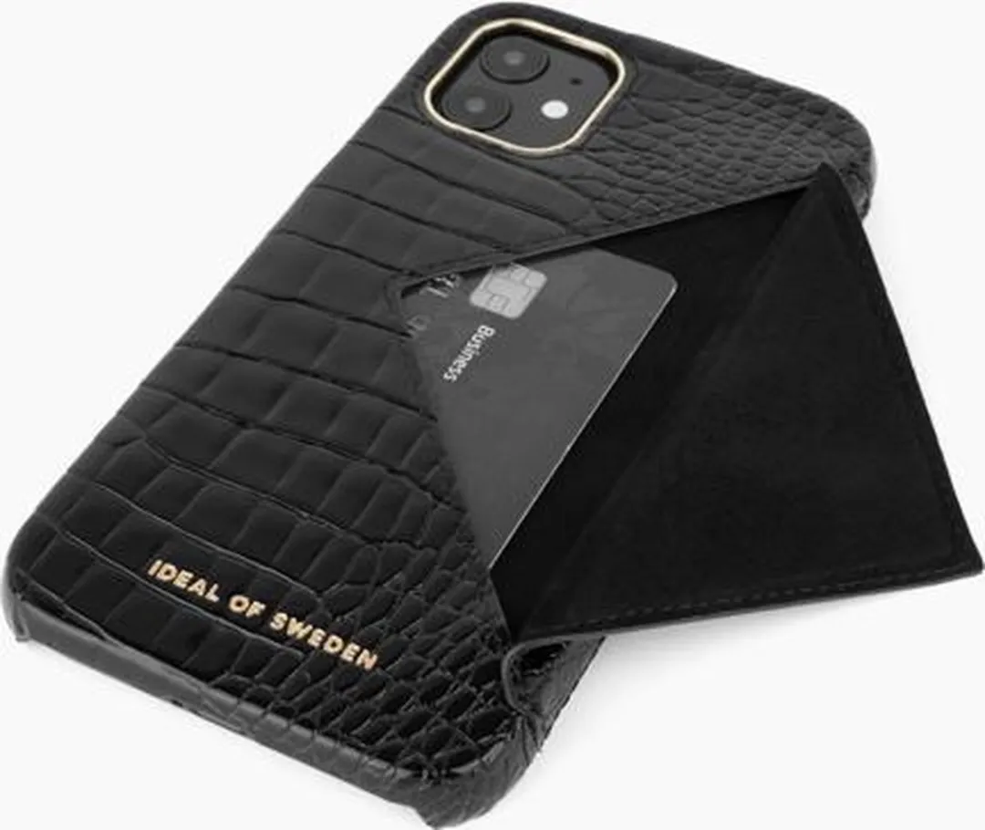 iDeal of Sweden Statement Case Flap Pocket iPhone 11/XR - Neo Noir Croco - afbeelding 4 van 4