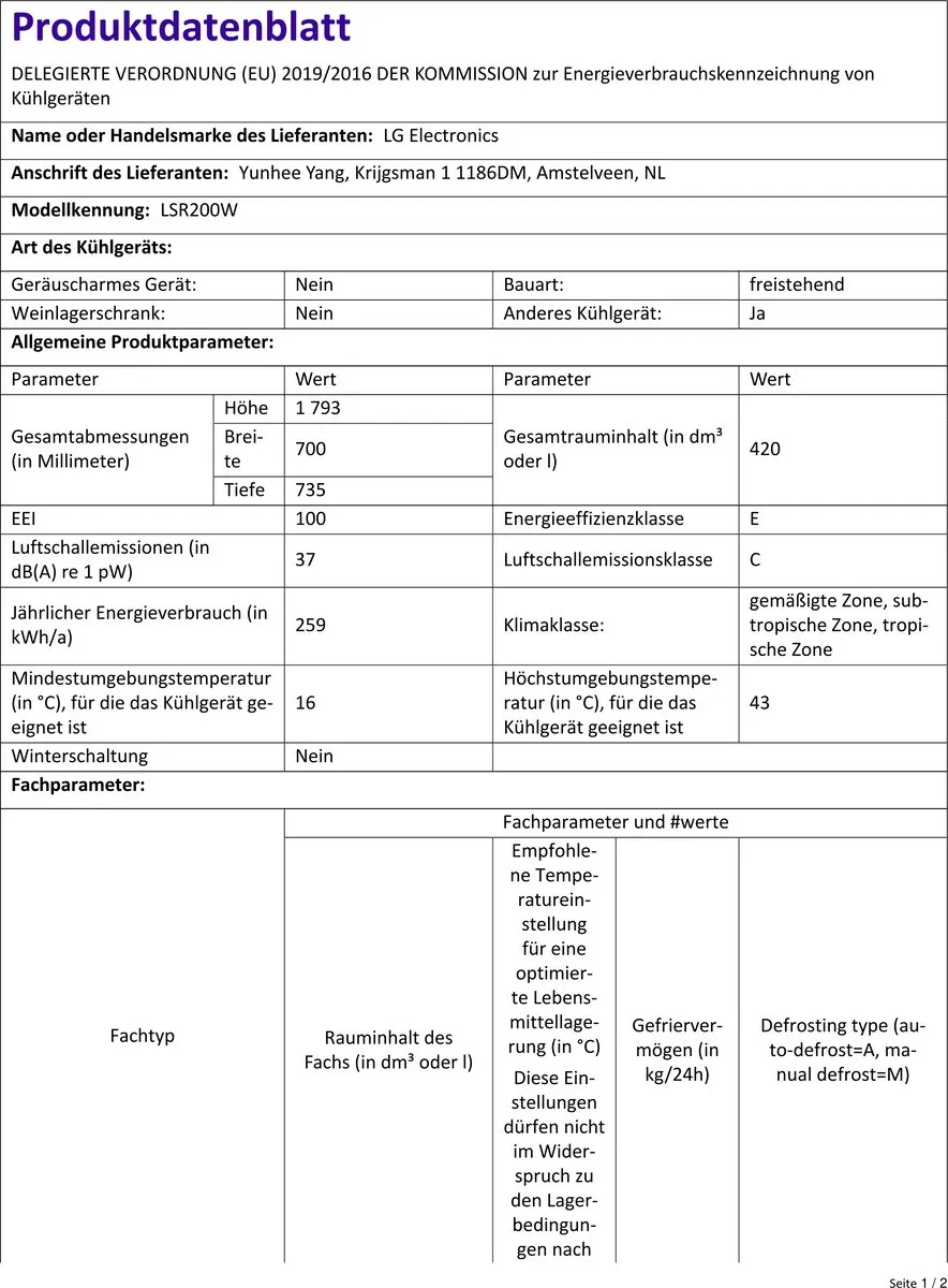 LG SIGNATURE LSR200W InstaView, wijnkoelkast