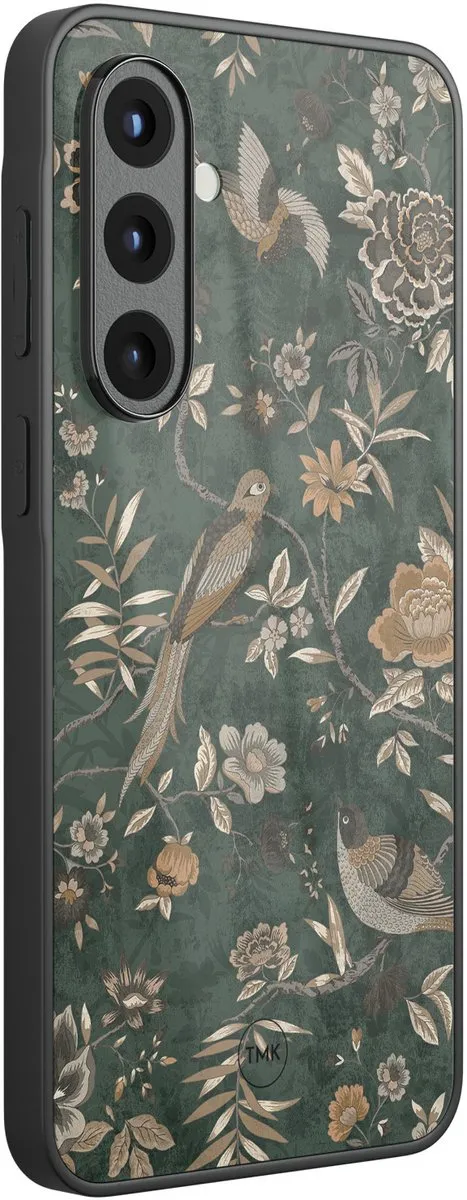 Casevibes Hoesje Samsung Galaxy A56 - Khaki Golden Flowers - Groen