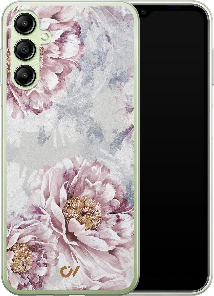Casevibes Samsung Galaxy A14 5G Hoesje - Floral Print - Beige