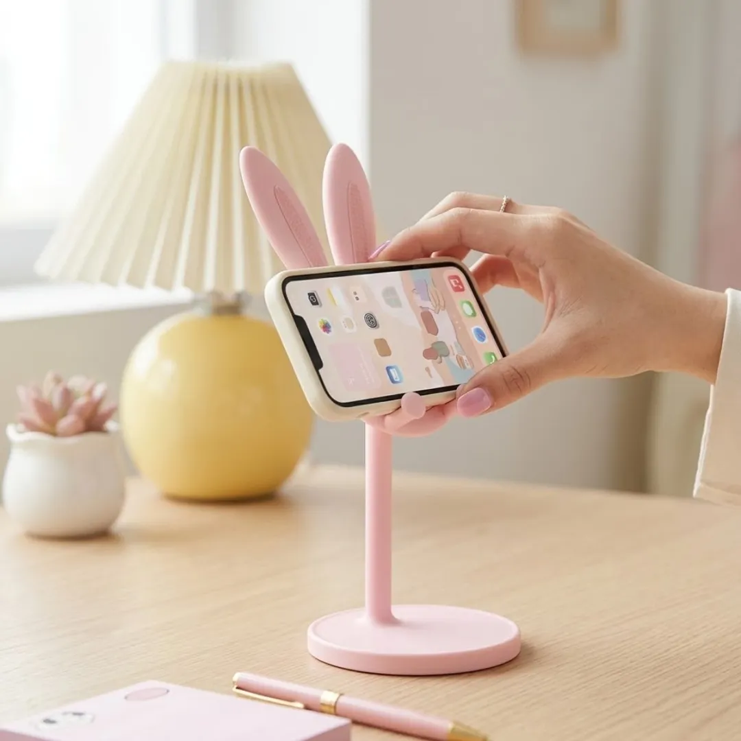 NuveX Roze Konijnen Telefoonhouder - Verstelbaar