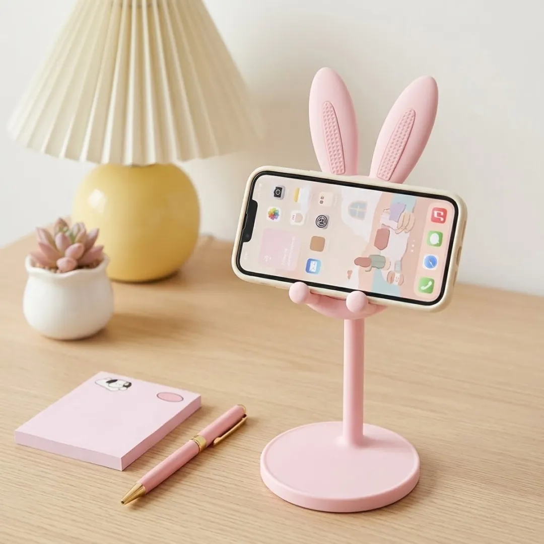NuveX Roze Konijnen Telefoonhouder - Verstelbaar